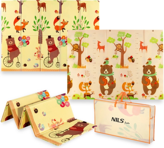 Sammenklappelig skumlege­måtte til børn NILS Fun Forest 190 × 150 cm