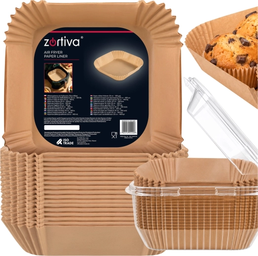 Engangspapirindsatser til airfryer Zortiva 20 × 20 cm (400 stk.)