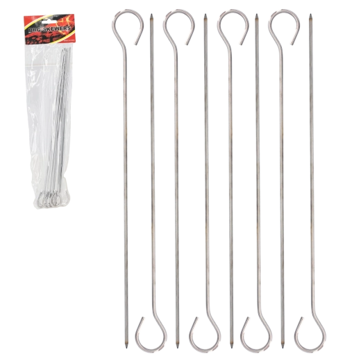 Sæt med 8 grillspyd i rustfrit stål, 28 cm