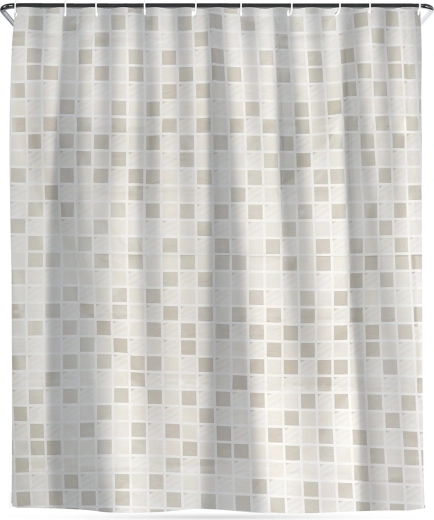 Vandtæt bruseforhæng med kroge, mosaik 180 × 180 cm