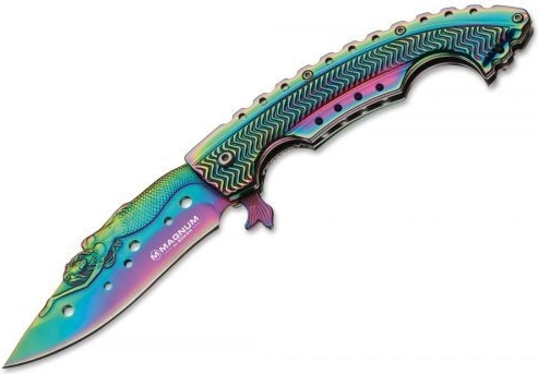 Magnum Rainbow Mermaid lommekniv 9,5 cm, regnbuefinish, stål