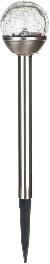 Solarlampe Kugle 6 cm rustfrit stål og klart glas