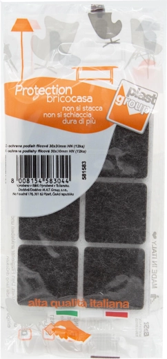 Selvklæbende filtbeskyttere til møbler 30 × 30 mm, brune (12 stk)