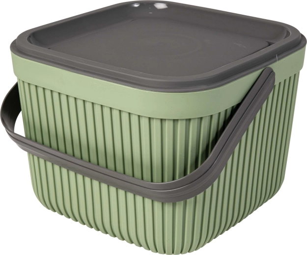 Plastikkurv med låg og hank TORO 7 l