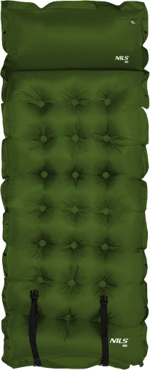 Selvoppustelig liggeunderlag NILS Camp med pude, mørkegrøn