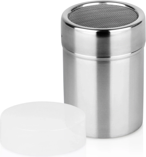 Vilde sukkerskål i rustfrit stål med si til flormelis og kanel 300 ml