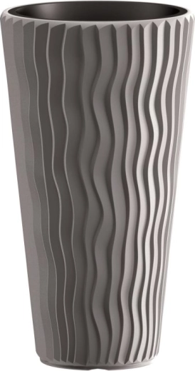 Blomsterkrukke Prosperplast Sandy Slim grå sten 29,7 × 53,1 cm