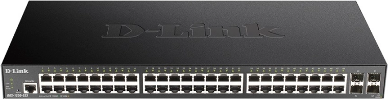 D-Link DGS‑1250-52X administrerbar gigabitswitch 48× GE og 4× SFP+ 10G