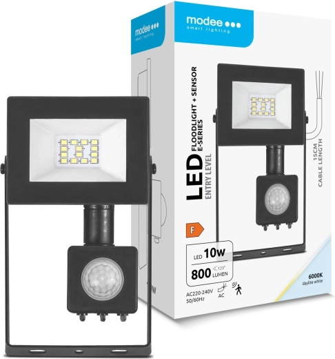 Modee LED-projektør E‑series med sensor 10 W, 120°, 800 lm, kold hvid