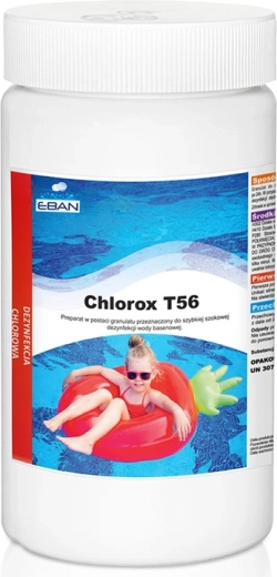 Chlorox T56 granulat 1 kg til chokdesinfektion af poolvand