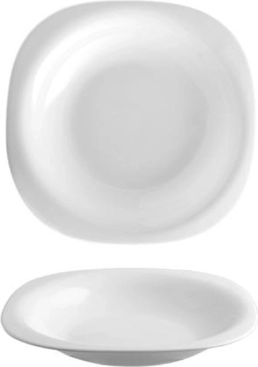 Firkantet suppetallerken Boreal 22 × 22 cm af opalglas