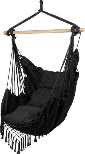 hængende brasiliansk stol med puder mørkegrå