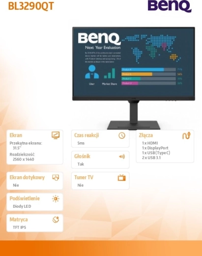 31,5" skærm BL3290QT 2K 4ms/IPS/75HZ/HDMI/sort