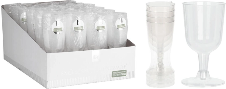 Plastikkrus til vin 160 ml – sæt med 4 stk.