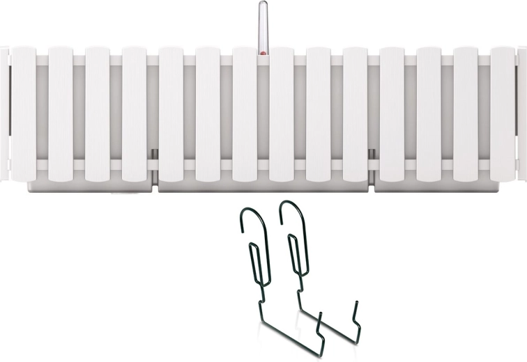 Balkon-selvvandende altankasse med metalholder 58 cm – hvid