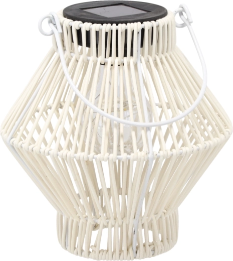 Hvid solcelle-lanterne 19 cm med LED