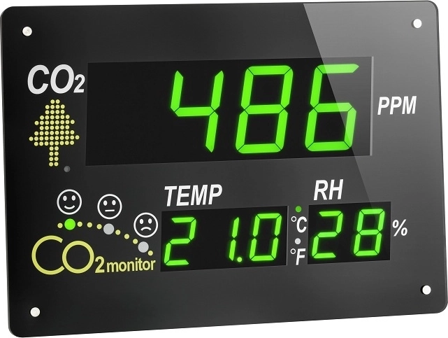 Luftkvalitetsindikator TFA AirCO2ntrol med måling af CO2, temperatur og luftfugtighed