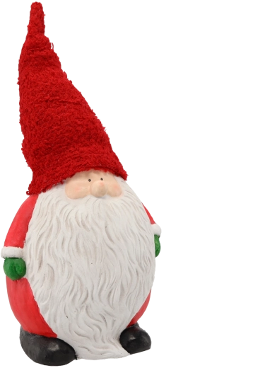 Jule-nisse i keramik med rød hue 24 × 20,5 × 29/37 cm