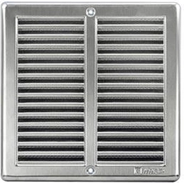 Ventilationsrist med net 250 × 250 mm rustfrit stål