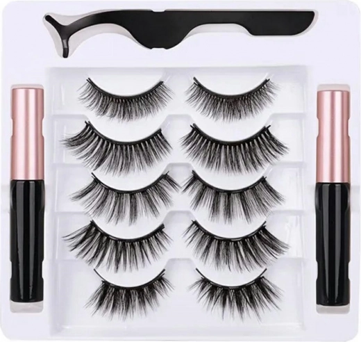 Magnetiske øjenvipper 5x med magnetisk eyeliner
