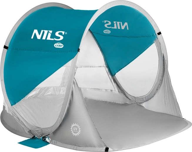 Selvopslående strandtelt NILS Camp blågrøn