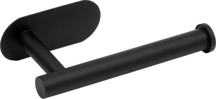 Vægmonteret toiletpapirholder i rustfrit stål, sort