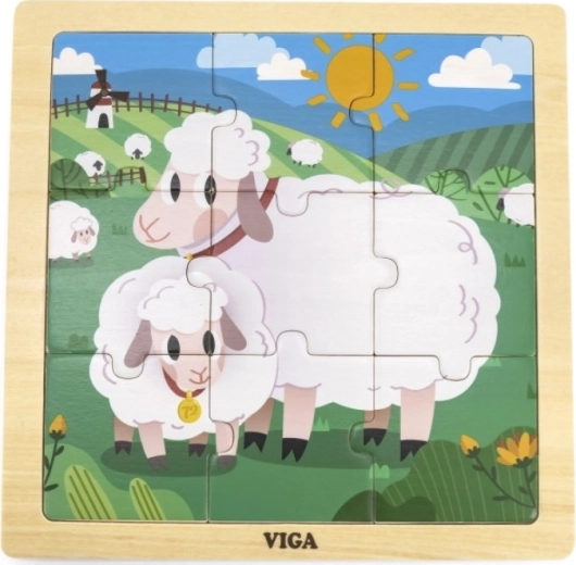 VIGA træpuslespil får – 9 brikker