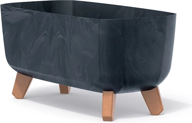 Blomsterkasse med ben Gracia Case betonlook 39 cm antracit