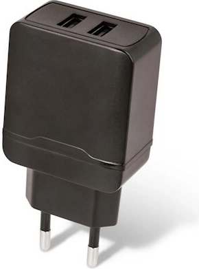 Vægmonteret USB-oplader SETTY 2×USB 2,4 A, sort