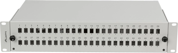 Lanberg optisk patchpanel med 48 porte SC simplex / LC duplex til 19" rack 2U grå