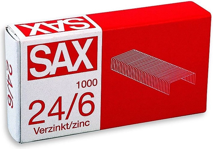 Hæfteklammer 24/6, galvaniserede, 1000 stk.