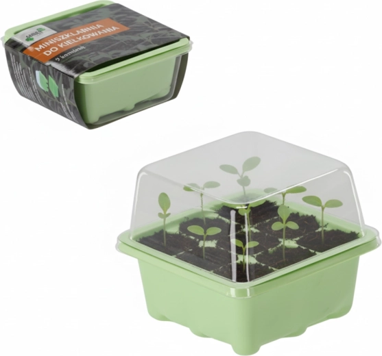 Mini-drivhus til spiring med 9 celler