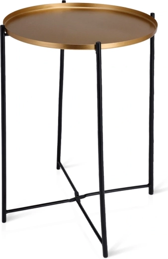 Rundt metal sidebord i guld 35 × 47 cm