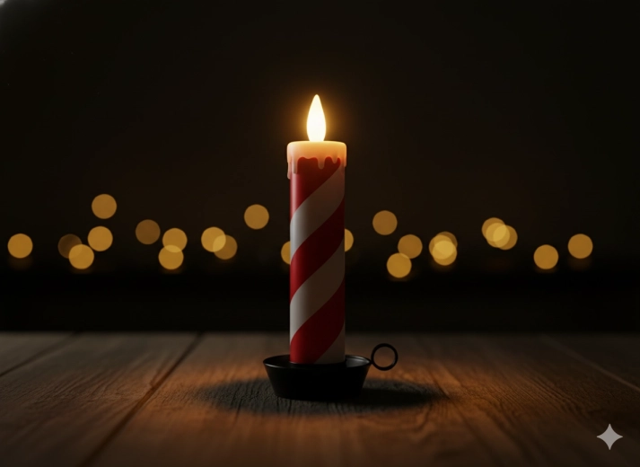 Jule-LED-lys hvid‑rød 10 × 10 × 27,5 cm med timer