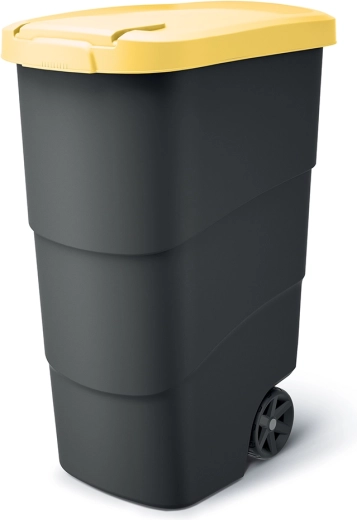 Haveaffaldsbeholder WHEELER 90 l, antracit med gult låg