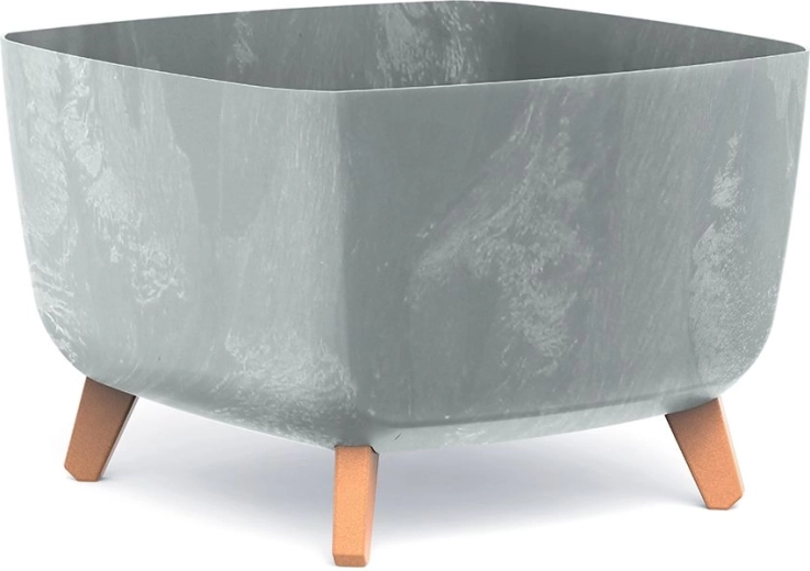 Gracia Square plantekasse med betoneffekt 39 × 39 × 27 cm, grå