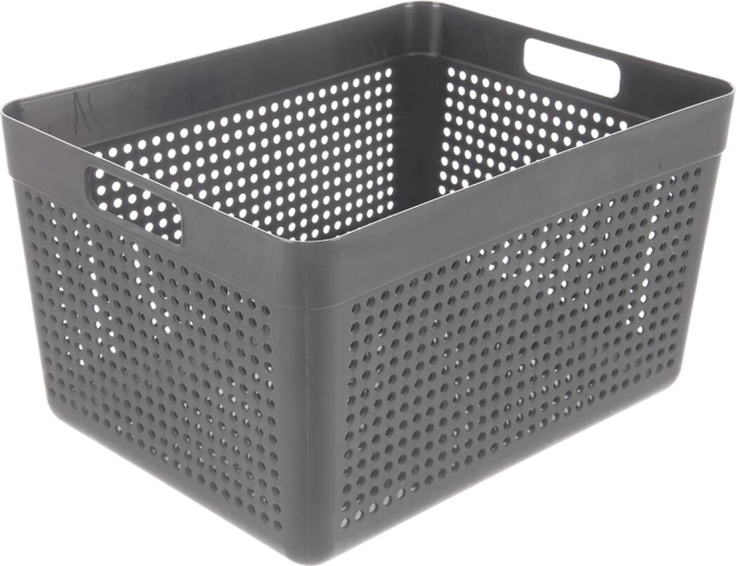 Opbevaringskurv Terra grå rektangulær 33,5 × 25 × 19 cm