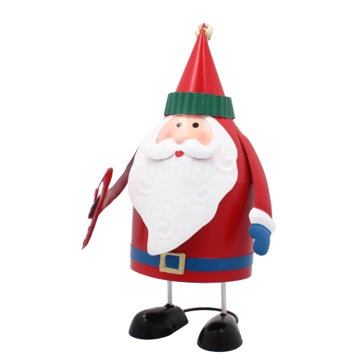 Metallisk julefigur Santa Claus 21 cm