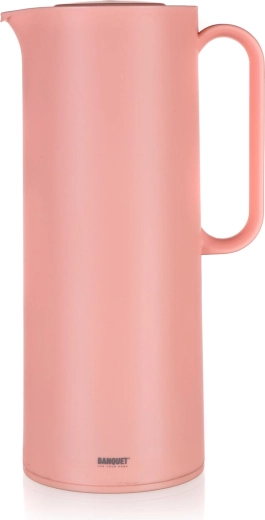 Rosa termokande BANQUET Matty 1 l med glasindsats