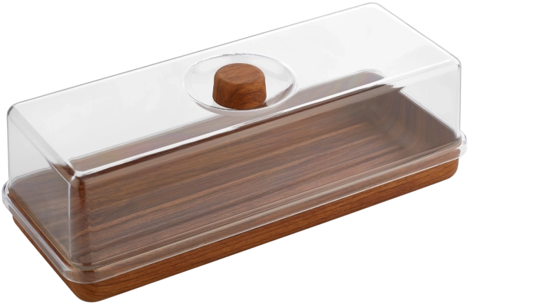 Rektangulær kagedåse og brødkasse 16 × 39 × 13 cm