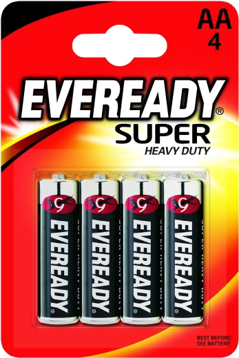 Energizer Eveready Super Heavy Duty AA R6 zink-kloridbatterier - 4 stk.