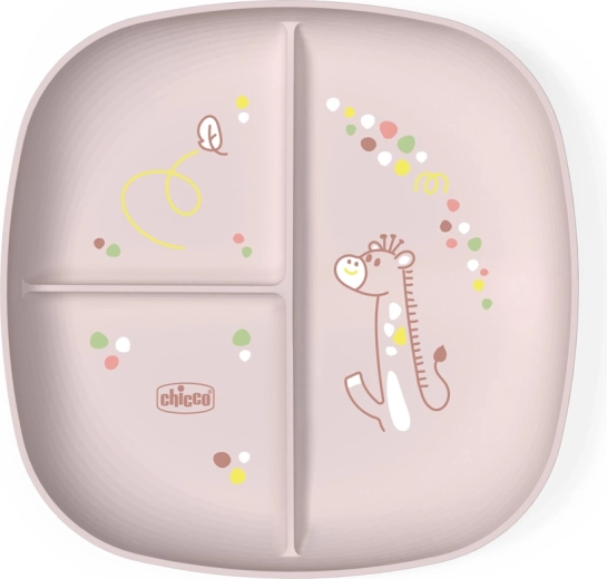 Chicco opdelt tallerken pink 12m+