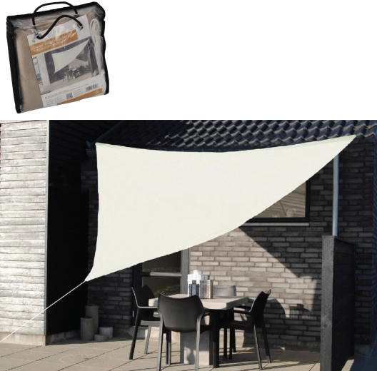 Trekantet solsejl beige 3,6 m