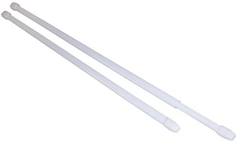 Teleskopisk vitrageskinne 40–70 cm, metal, hvid (2 stk)