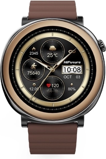Aurora smartwatch med AMOLED-skærm og AI-opkald – brun