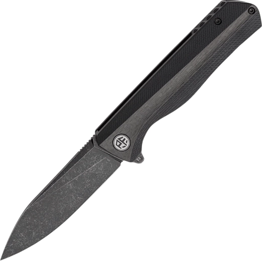 Petrified Fish Forward foldekniv 9 cm, Black Stonewash, G10 og kulfiber
