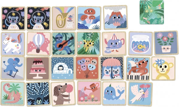 Vilac Træ Memoryspil med illustrationer af Michelle Carlslund
