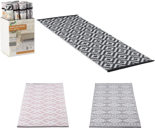 Udendørs løber til terrasse 70 × 180 cm, mix af mønstre