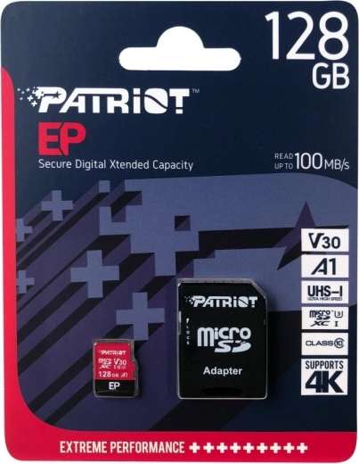MicroSD-kort 128GB V30 Patriot EP A1