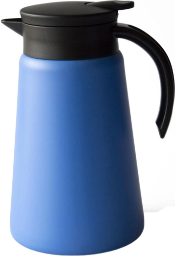 Termokande 1 l i rustfrit stål med plastlåg og vippe-/pallelukning